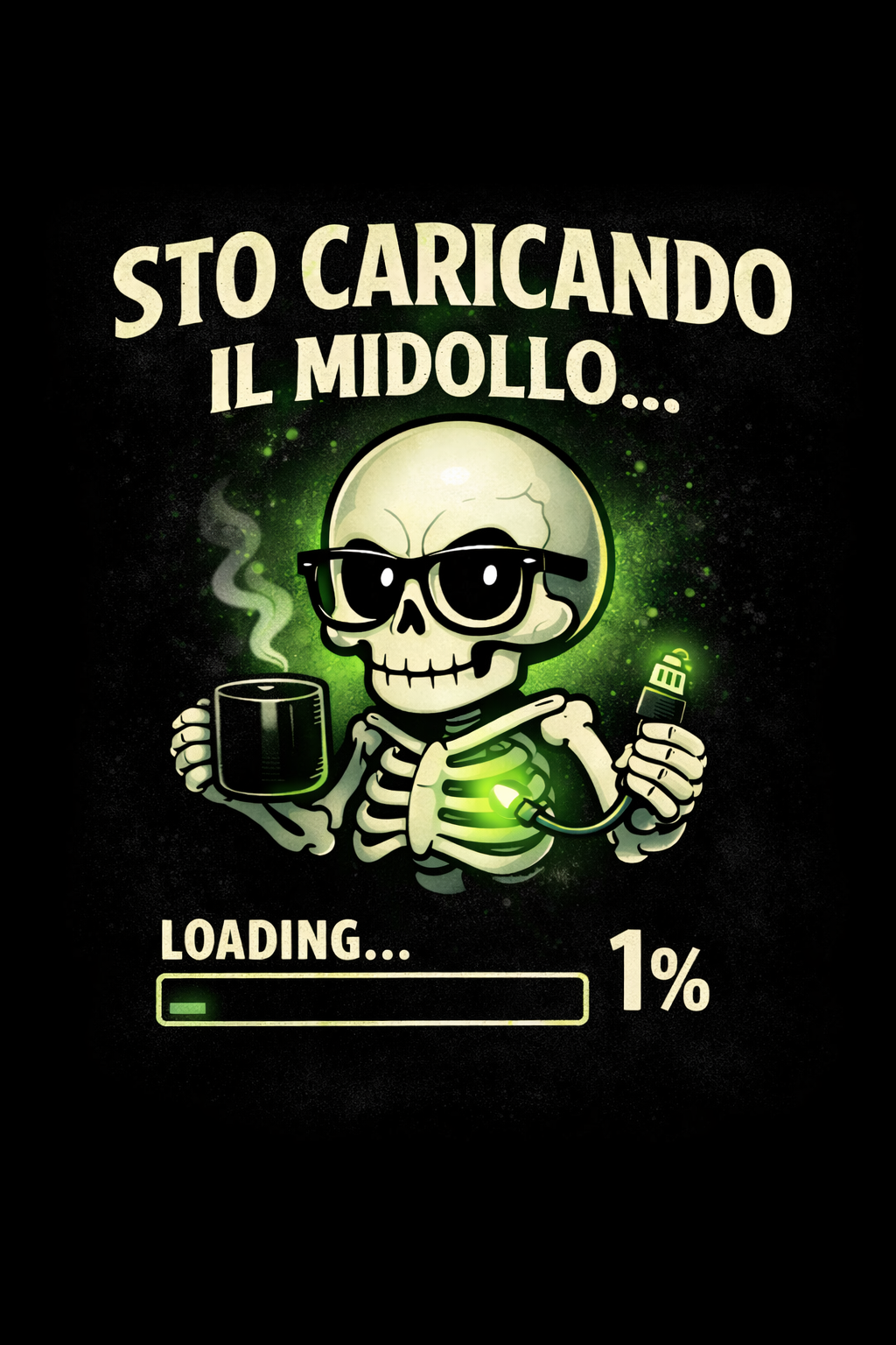 Sto caricando il midollo... – T-shirt divertente italiana | Bonetown